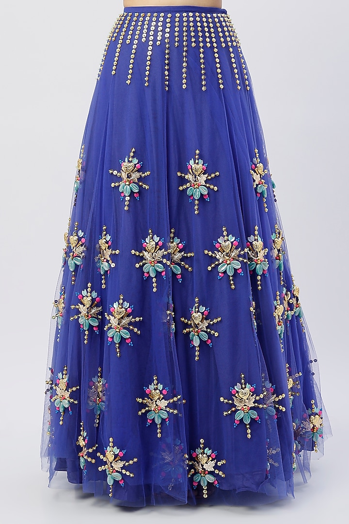 Purple Bead Embroidered Bridal Lehenga Set by Papa Don't Preach by Shubhika at Pernia's Pop Up Shop