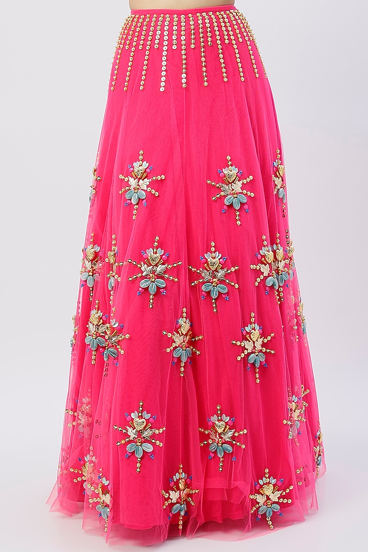 Fuchsia Embellished Bridal Lehenga Set by Papa Don't Preach by Shubhika at Pernia's Pop Up Shop