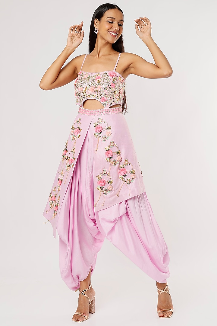 Lilac Embellished Dhoti Jumpsuit by Papa Don't Preach by Shubhika