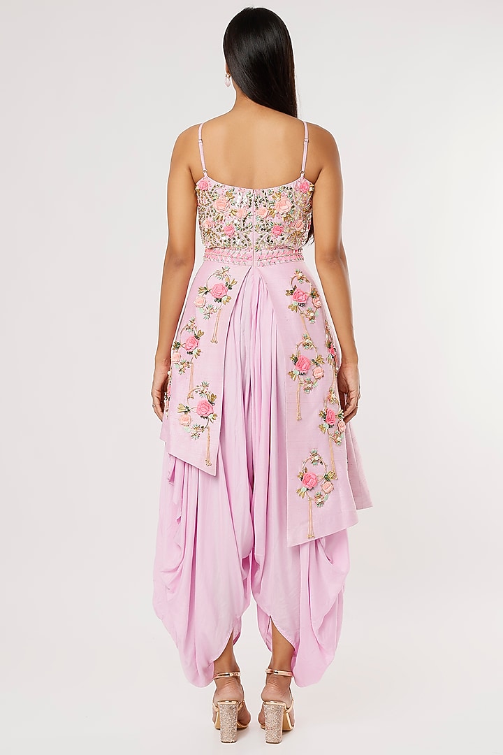 Lilac Embellished Dhoti Jumpsuit by Papa Don't Preach by Shubhika at Pernia's Pop Up Shop