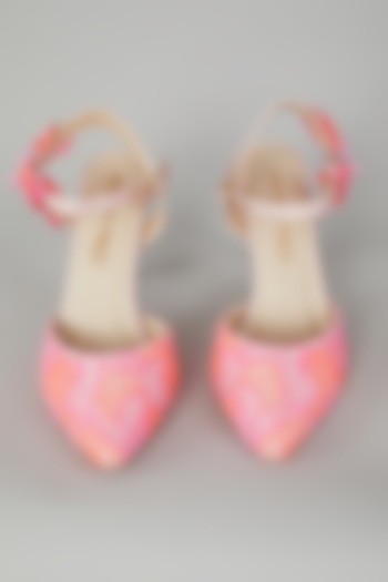 Light Blush Embroidered Stiletto Shoes by Papa don't preach by Shubhika Accessories