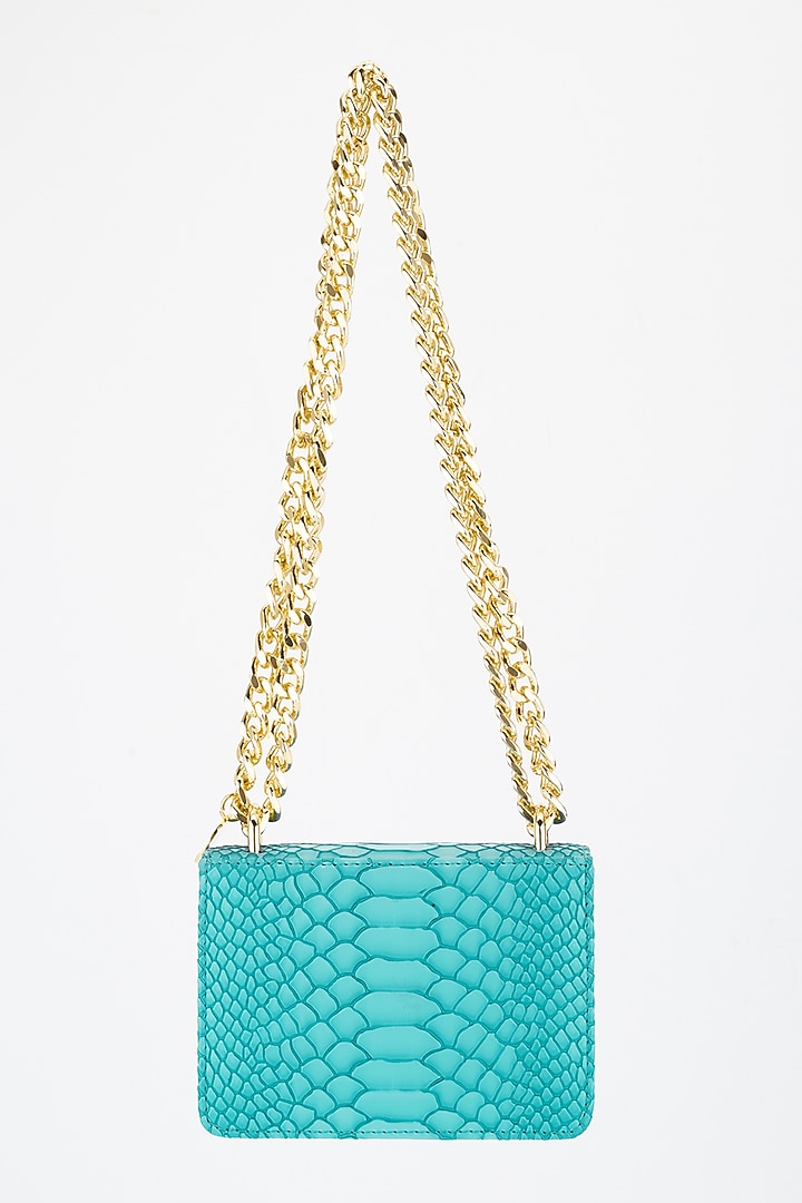 Cerulean Blue Floral Embellished Crossbody Bag by Papa don't preach by Shubhika Accessories at Pernia's Pop Up Shop