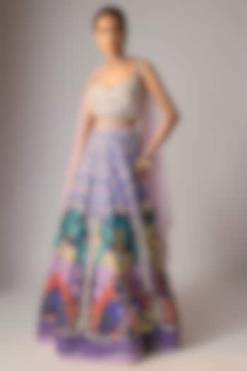 Multi-Colored Sequins Printed & Embellished Bridal Lehenga Set by Papa Don't Preach by Shubhika at Pernia's Pop Up Shop
