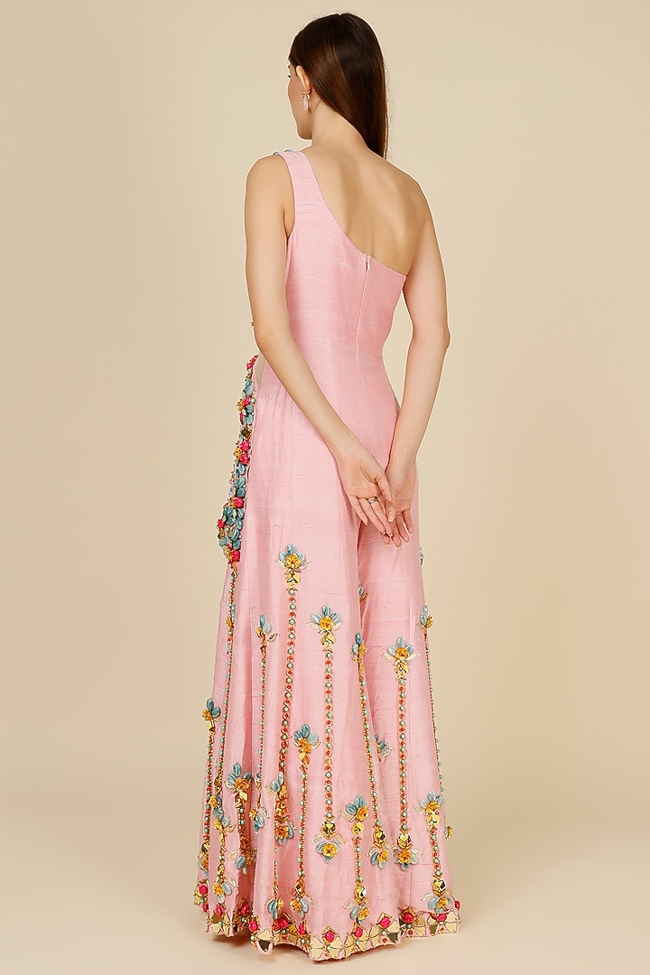 Pink Embellished Jumpsuit by Papa Don't Preach by Shubhika at Pernia's Pop Up Shop