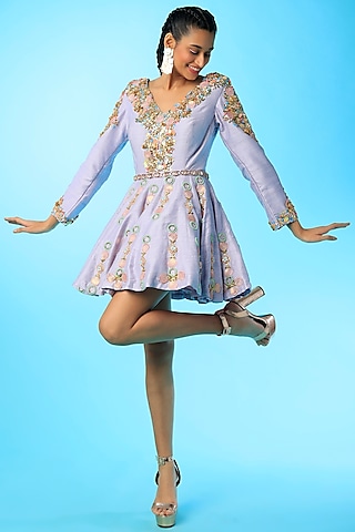 Mauve Embroidered Dress by Papa Don't Preach by Shubhika