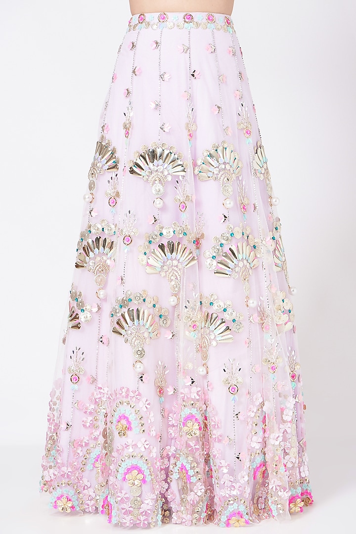 Lilac Embroidered Bridal Lehenga Set by Papa Don't Preach by Shubhika at Pernia's Pop Up Shop
