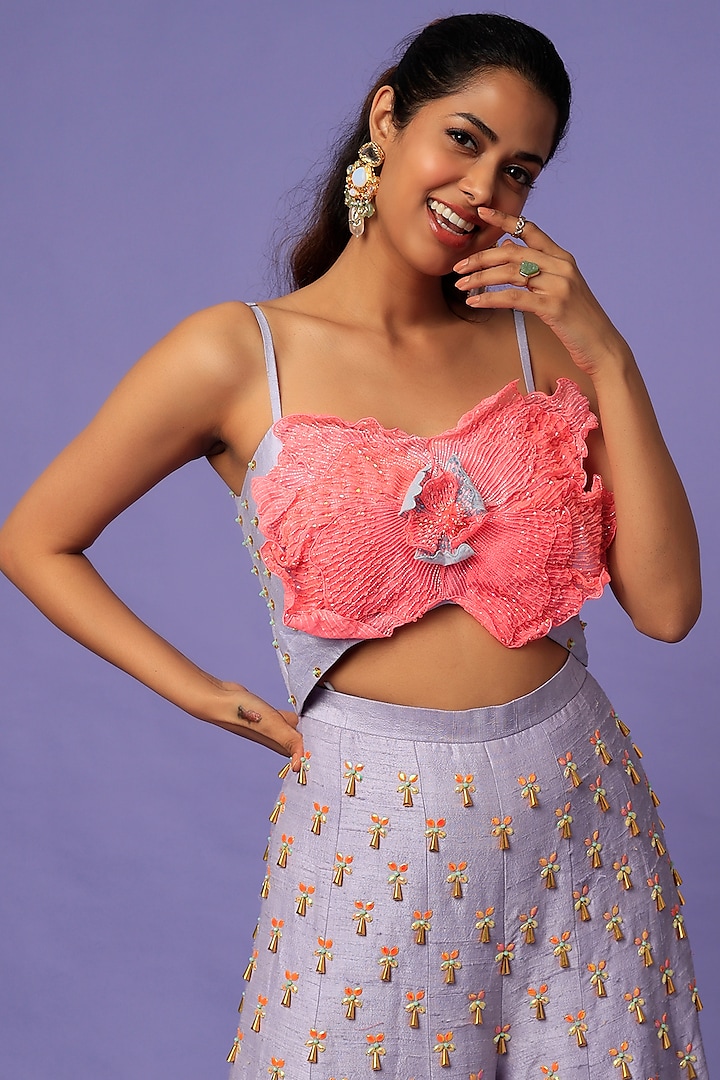 Mauve Embroidered Jumpsuit by Papa Don't Preach by Shubhika at Pernia's Pop Up Shop