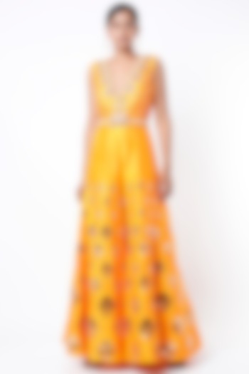 Mustard Embellished Jumpsuit by Papa Don't Preach by Shubhika