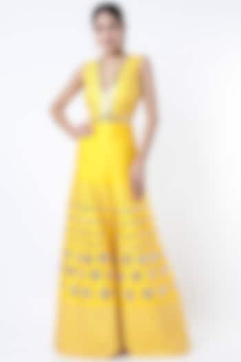 Cadmium Yellow Embroidered Jumpsuit by Papa Don't Preach by Shubhika