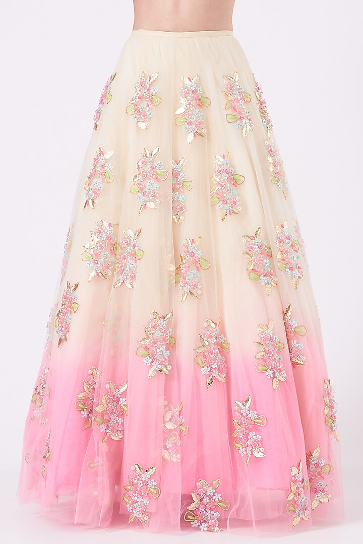 Blush Pink Georgette Bridal Lehenga Set by Papa Don't Preach by Shubhika at Pernia's Pop Up Shop