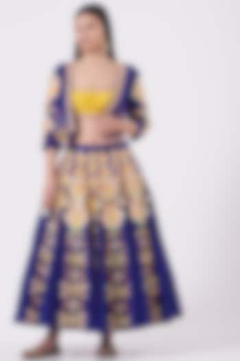 Violet Raw Silk Half Bridal Lehenga Set by Papa Don't Preach by Shubhika at Pernia's Pop Up Shop