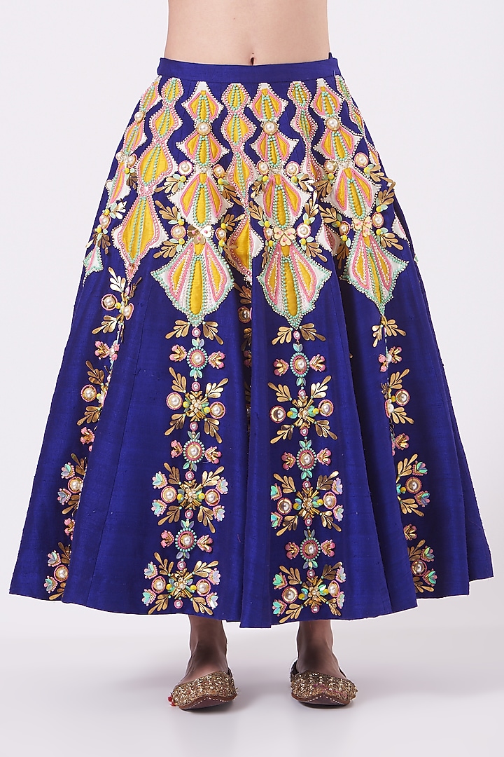 Violet Raw Silk Half Bridal Lehenga Set by Papa Don't Preach by Shubhika at Pernia's Pop Up Shop