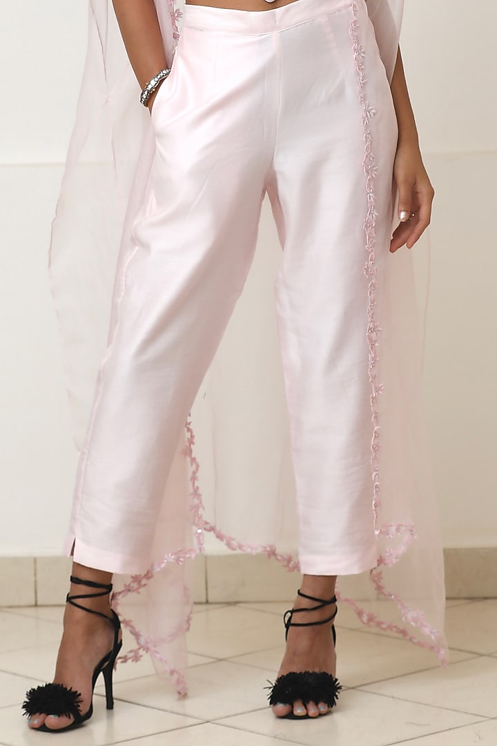 Powder Pink Embellished Pant Set by Powder Pink at Pernia's Pop Up Shop