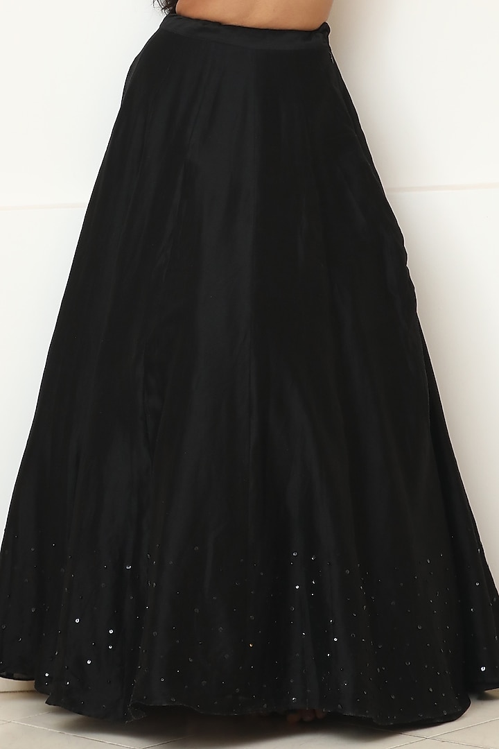 Black Embroidered Jacket Wedding Lehenga Set by Powder Pink at Pernia's Pop Up Shop