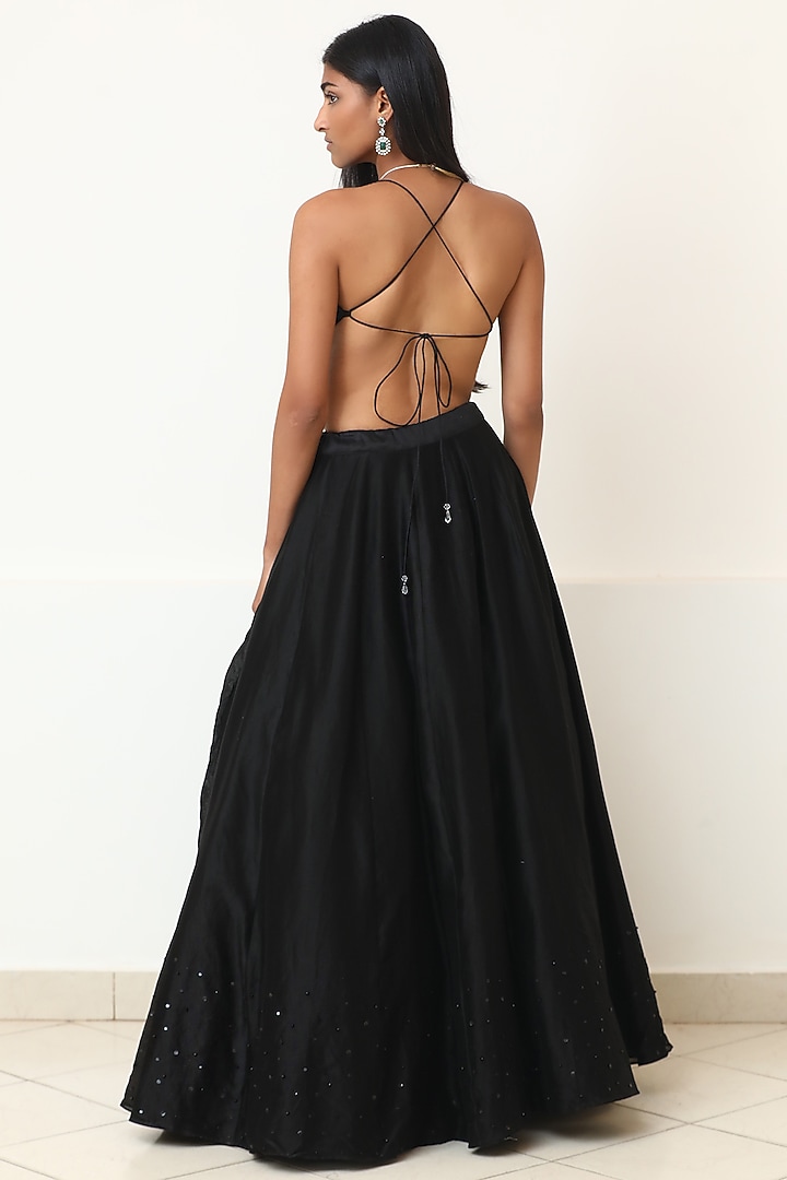 Purple & Black Organza Butterfly Wedding Lehenga Set by Powder Pink at Pernia's Pop Up Shop