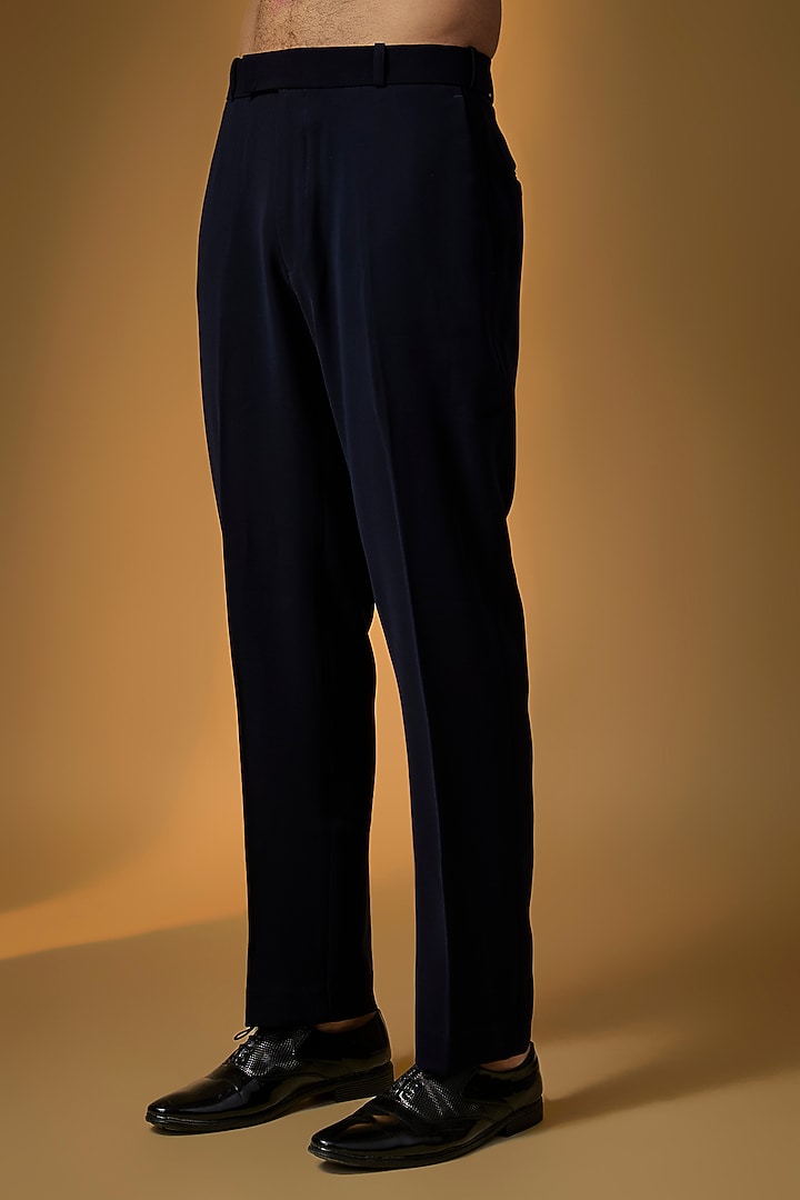 Deep Navy Suiting Embroidered Tuxedo Set by PARV DESIGN STUDIO at Pernia's Pop Up Shop