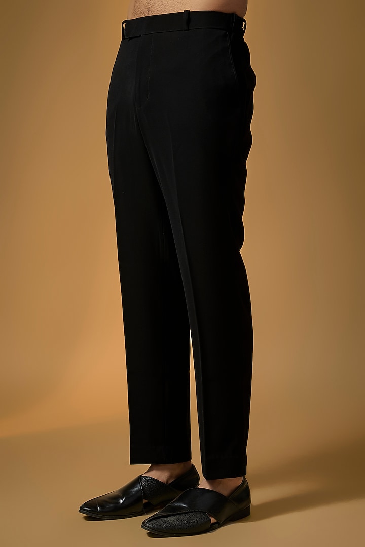 Black Suiting Dori Embroidered Textured Wedding Indowestern Set by PARV DESIGN STUDIO at Pernia's Pop Up Shop