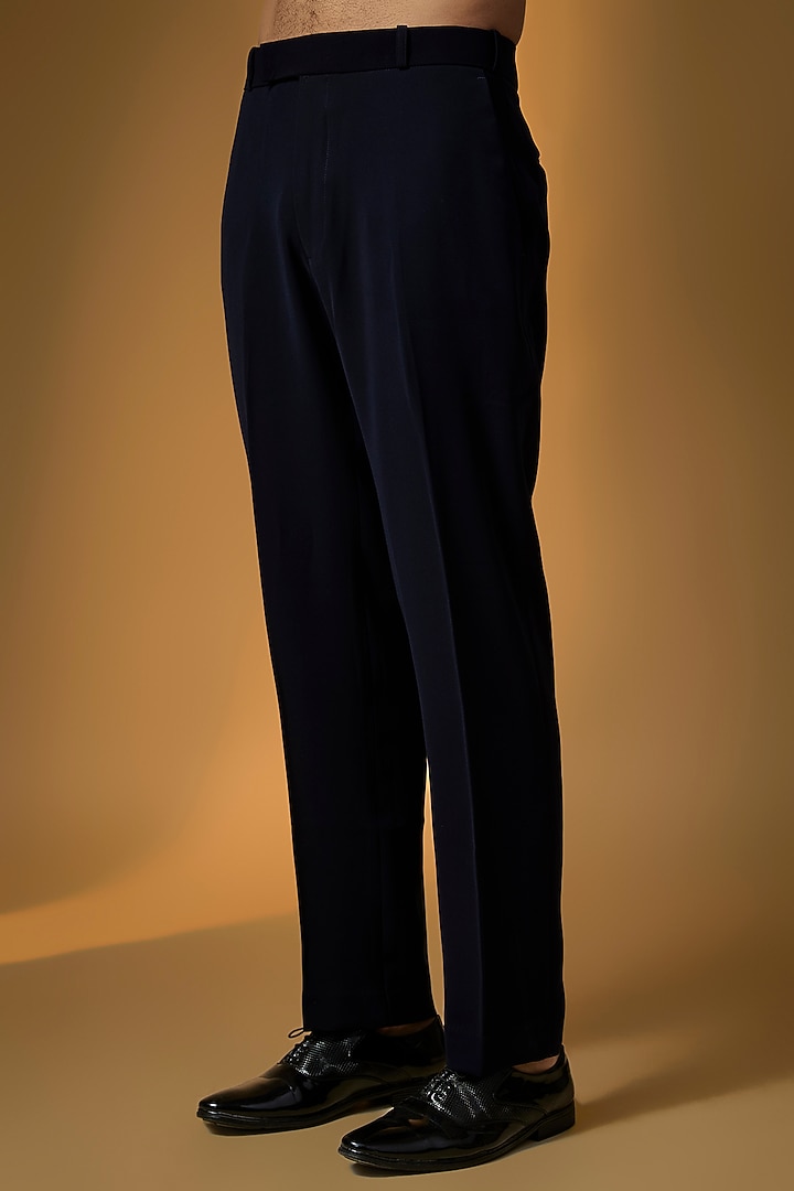 Deep Navy Suiting Embroidered Tuxedo Set by PARV DESIGN STUDIO at Pernia's Pop Up Shop