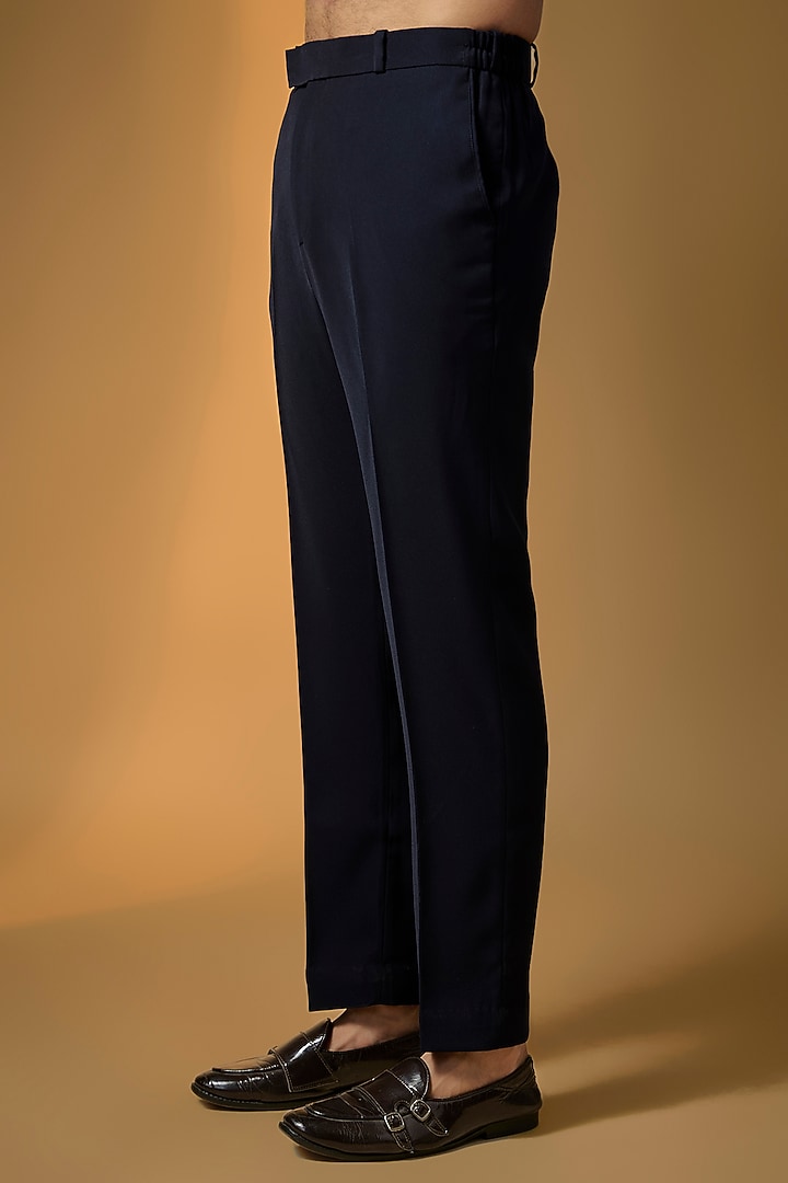 Deep Navy Suiting Zari Embroidered Wedding Indowestern Set by PARV DESIGN STUDIO at Pernia's Pop Up Shop