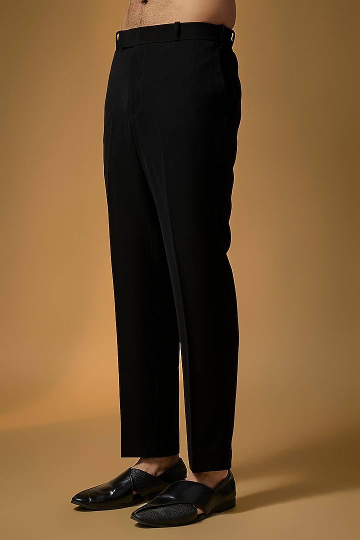 Black Suiting Embroidered Wedding Bandhgala Set by PARV DESIGN STUDIO at Pernia's Pop Up Shop