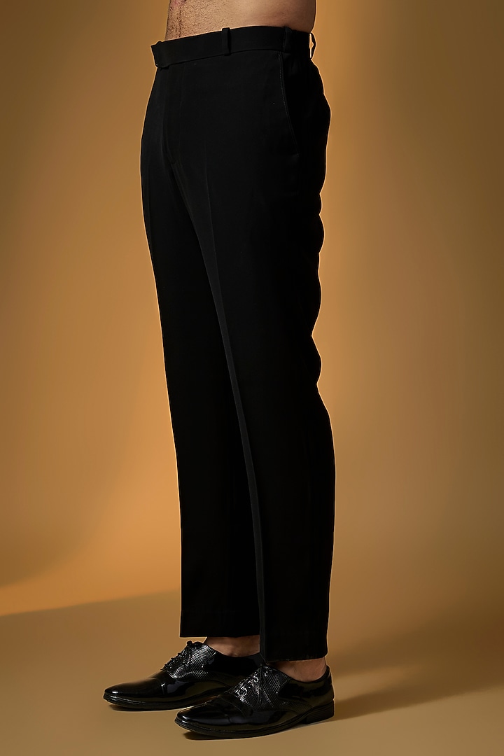 Black Suiting Embroidered Tuxedo Set by PARV DESIGN STUDIO at Pernia's Pop Up Shop
