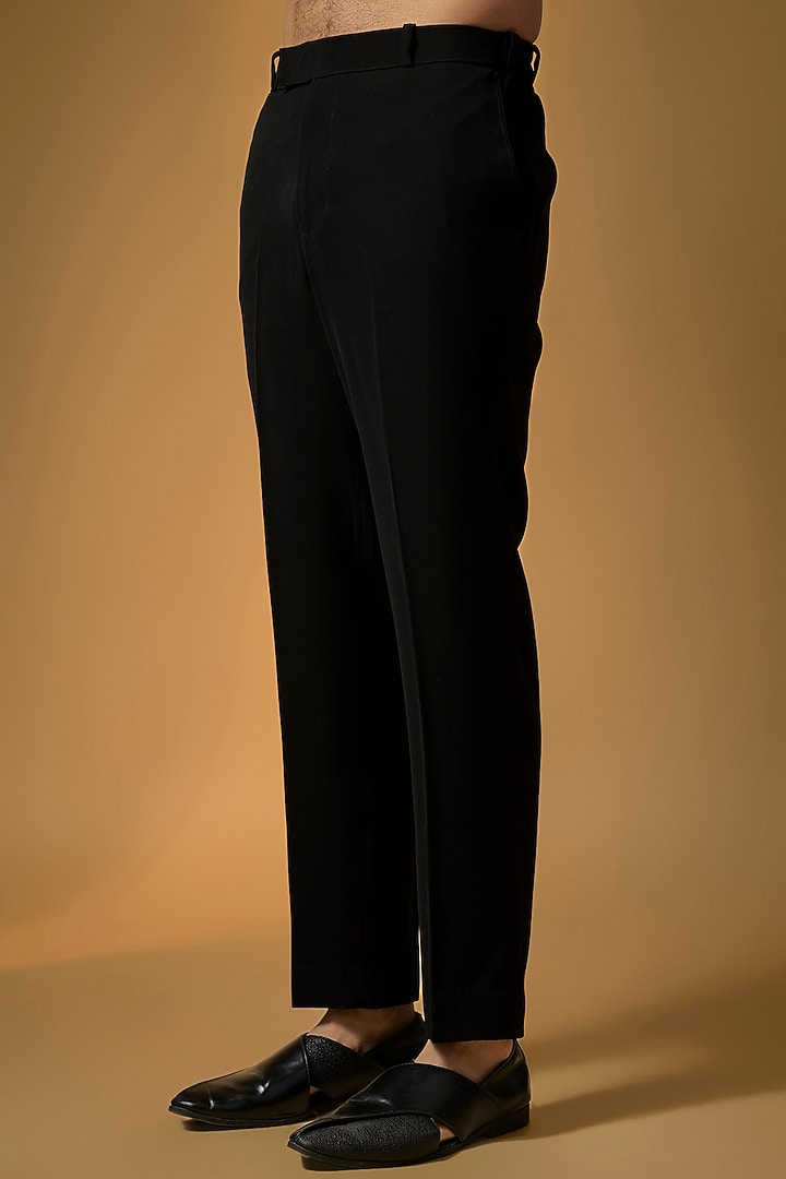 Black Suiting Cutdana & Bead Embroidered Groom Indowestern Set by PARV DESIGN STUDIO at Pernia's Pop Up Shop