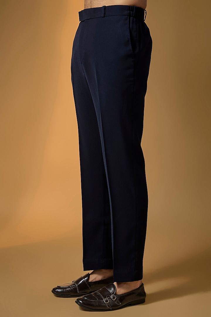 Deep Navy Suiting Cutdana & Bead Embroidered Groom Indowestern Set by PARV DESIGN STUDIO at Pernia's Pop Up Shop