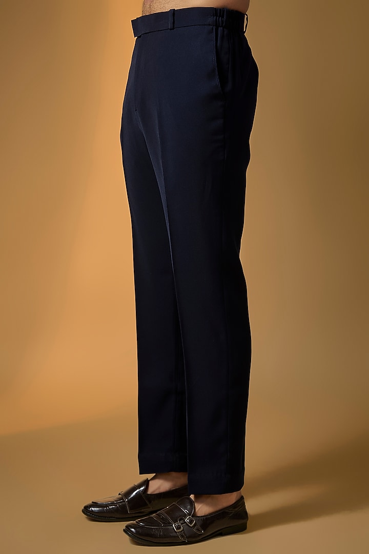 Deep Navy Suiting Cutdana & Sequin Embroidered Wedding Bandhgala Set by PARV DESIGN STUDIO at Pernia's Pop Up Shop