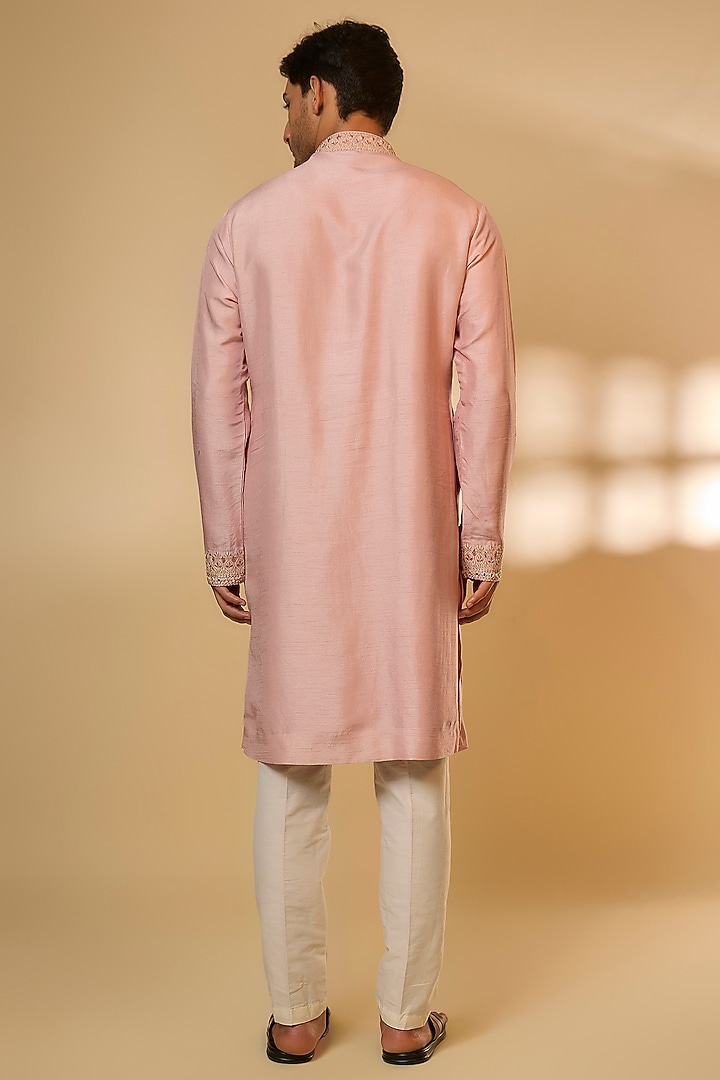 Lavender Chanderi Silk Zari Embroidered Kurta Set by PARV DESIGN STUDIO at Pernia's Pop Up Shop