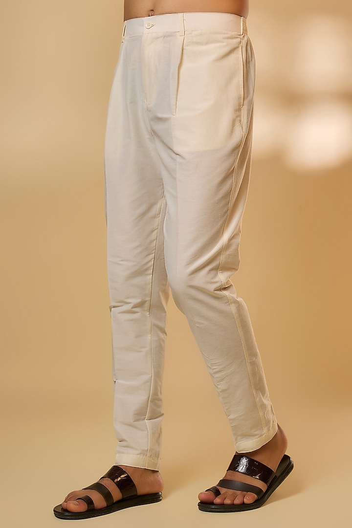Cream Chanderi Silk Resham Embroidered Kurta Set by PARV DESIGN STUDIO at Pernia's Pop Up Shop