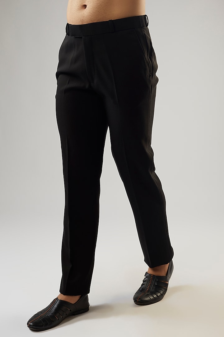 Black Poly Viscose Embroidered Wedding Indowestern Set by PARV DESIGN STUDIO at Pernia's Pop Up Shop