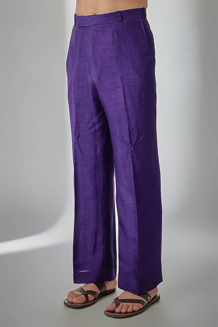 Purple Chanderi Silk Dori Embroidered Kurta Set by PARV DESIGN STUDIO at Pernia's Pop Up Shop