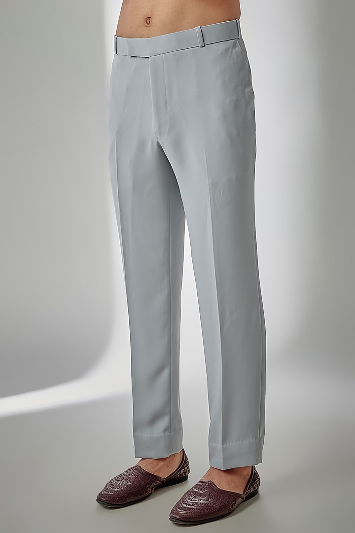 Sky Blue Suiting Embroidered Nehru Jacket Set by PARV DESIGN STUDIO at Pernia's Pop Up Shop