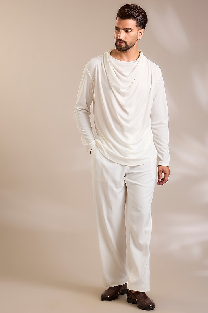 White Net Cutwork Jacket Set by PARV DESIGN STUDIO at Pernia's Pop Up Shop