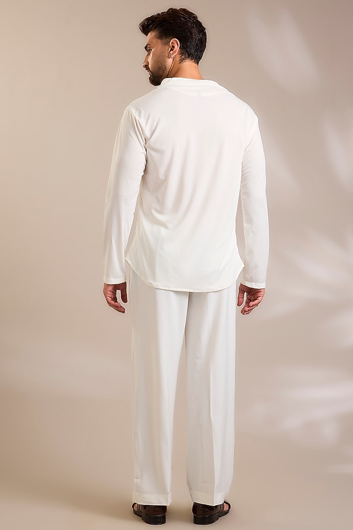 White Net Cutwork Jacket Set by PARV DESIGN STUDIO at Pernia's Pop Up Shop