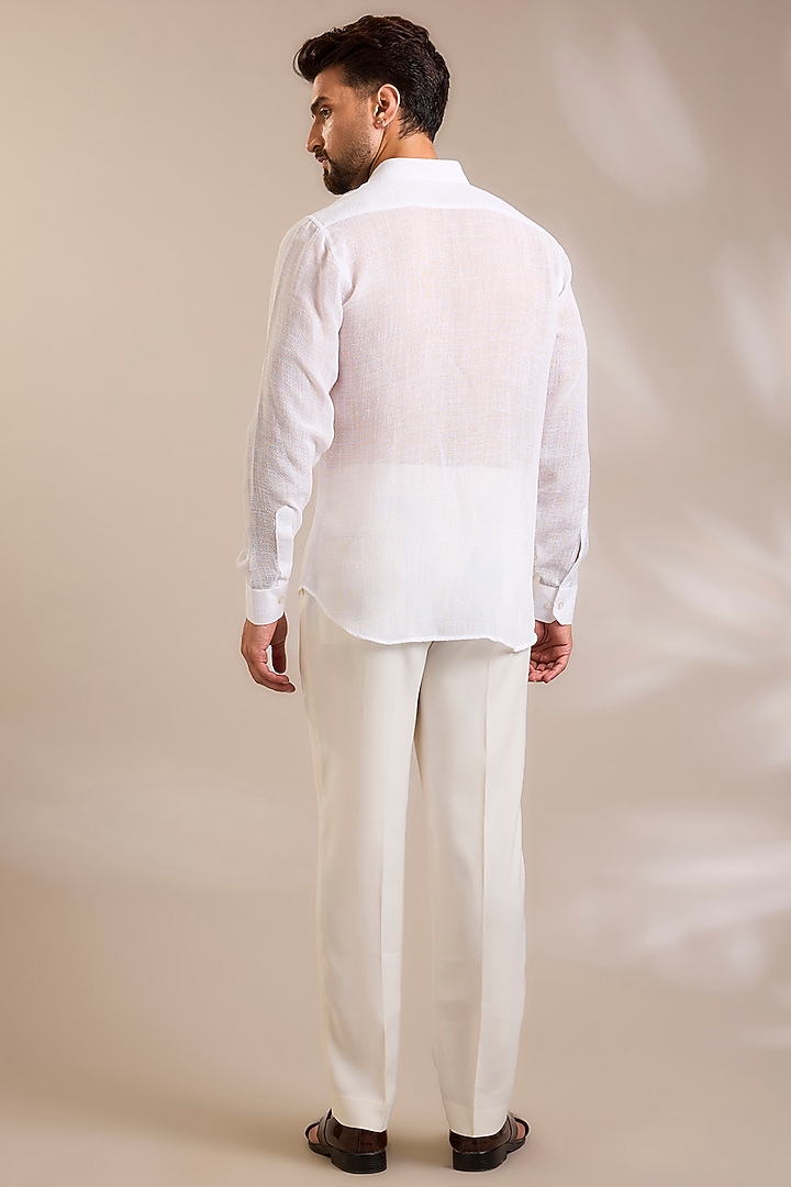 Off-White Suiting Embroidered Jacket Set by PARV DESIGN STUDIO at Pernia's Pop Up Shop