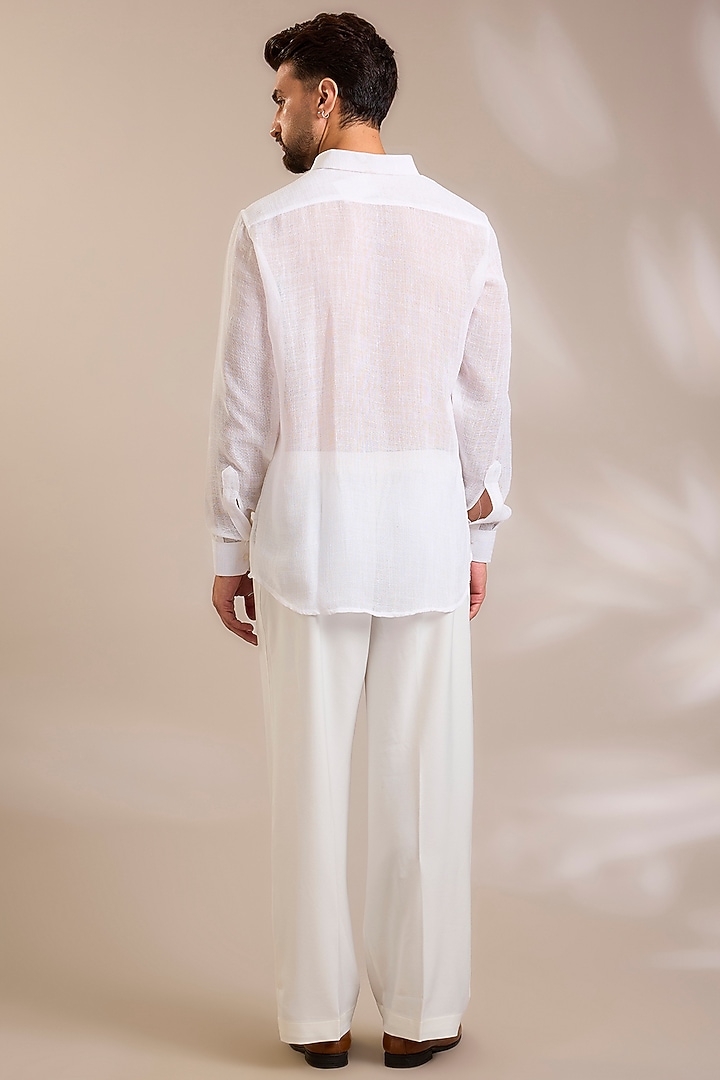 Off-White Suiting Embroidered Jacket Set by PARV DESIGN STUDIO at Pernia's Pop Up Shop