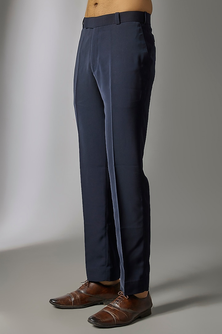 Deep Navy Japanese Suiting Cutdana Embroidered Tuxedo Set by PARV DESIGN STUDIO at Pernia's Pop Up Shop