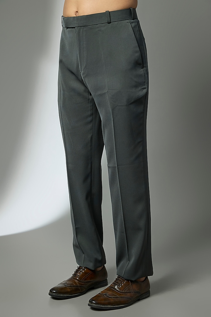 Sage Green Suiting Crepe Chawal Taka Embroidered Blazer Set by PARV DESIGN STUDIO at Pernia's Pop Up Shop