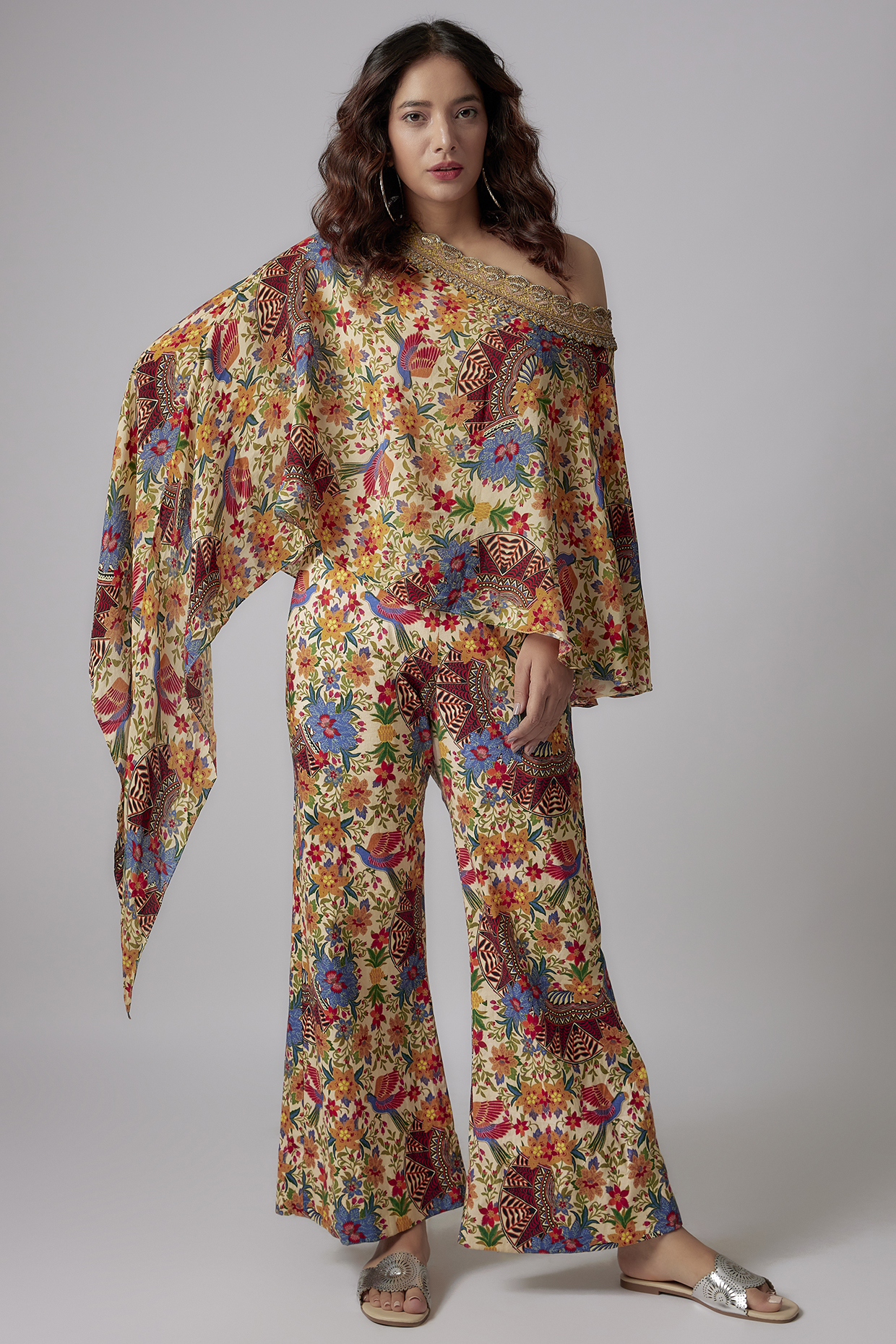 Multi-Colored Lycra Printed Co-Ord Set by PDS by Sneha at Pernia's Pop Up Shop