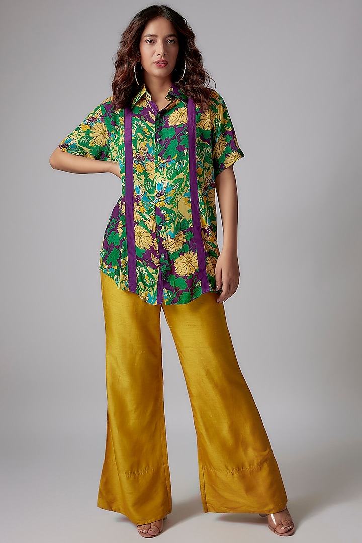 Multi-Colored Crepe Printed Shirt by PDS by Sneha