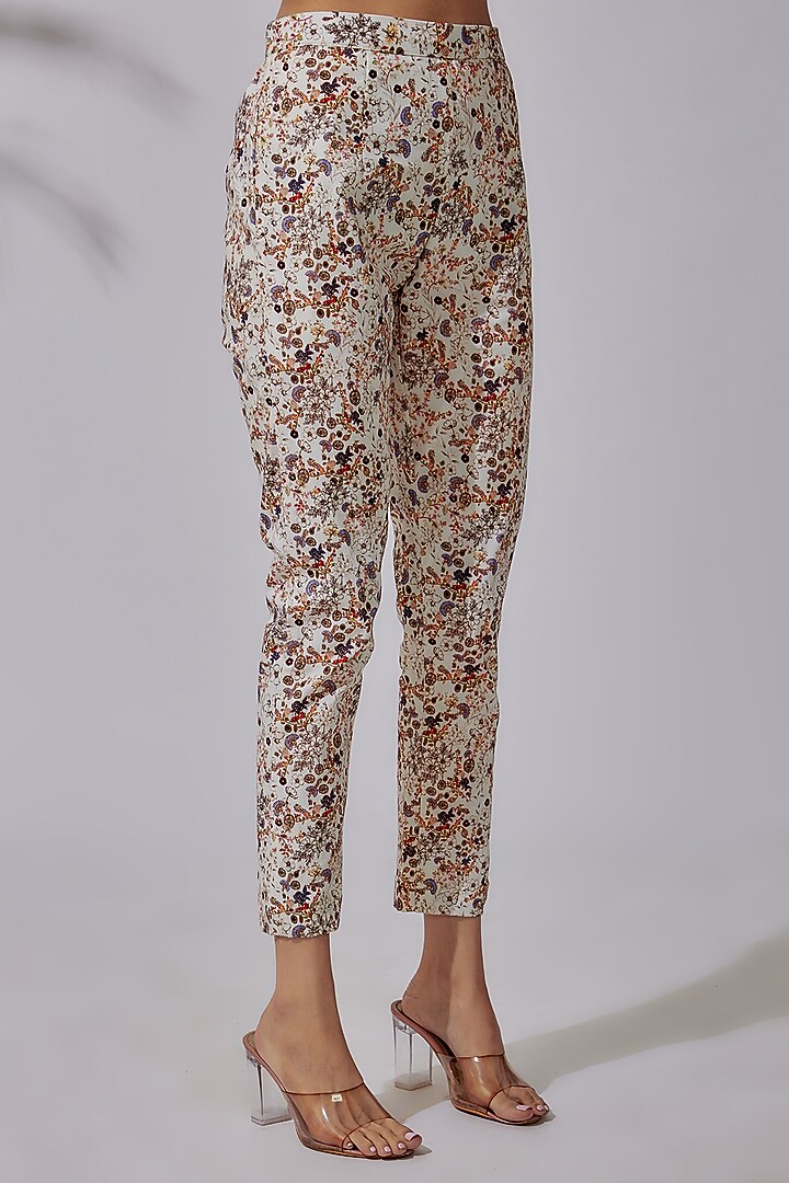 Ivory Organza Floral Printed Kurta Set by PDS by Sneha at Pernia's Pop Up Shop