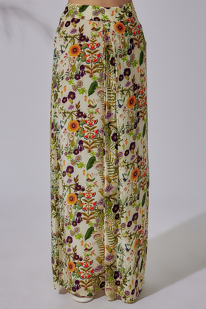 Multi-Colored Crepe Printed Lungi Skirt Set by PDS by Sneha at Pernia's Pop Up Shop