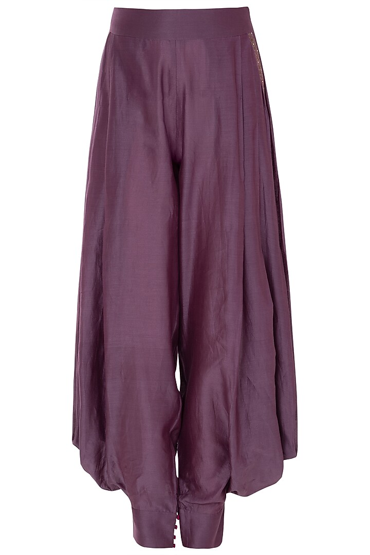 Wine block printed tunic with dhoti pants available only at Pernia's Pop Up Shop.