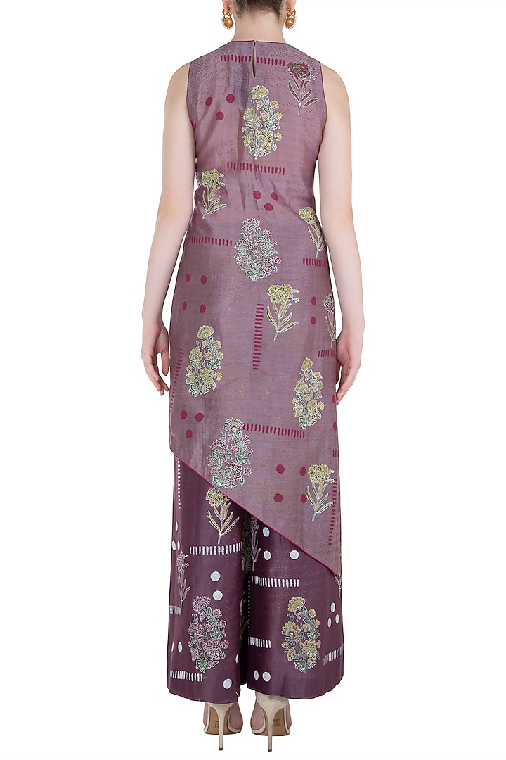 Purple block printed tunic with pants available only at Pernia's Pop Up Shop.