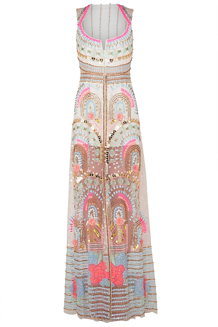 White sheer embroidered jacket available only at Pernia's Pop Up Shop.