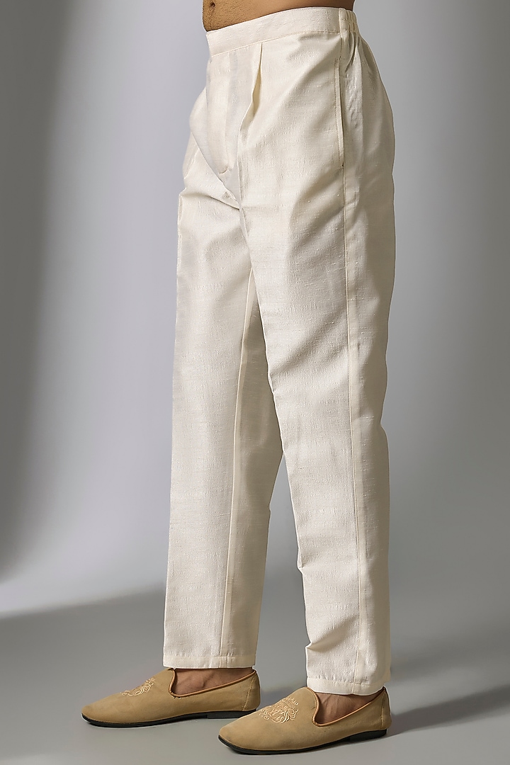 Gold Chanderi Silk Cutdana Embroidered Groom Sherwani Set by PARV DESIGN STUDIO at Pernia's Pop Up Shop