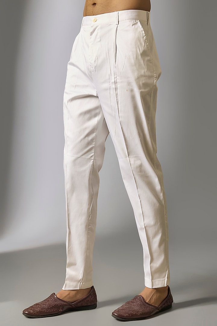 White Chanderi Silk Cutdana Embroidered Groom Sherwani Set by PARV DESIGN STUDIO at Pernia's Pop Up Shop