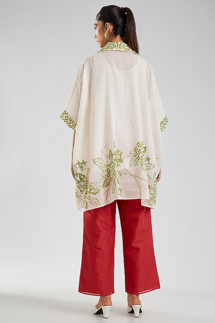 Crimson Handloom Cotton Pants by Peachoo at Pernia's Pop Up Shop