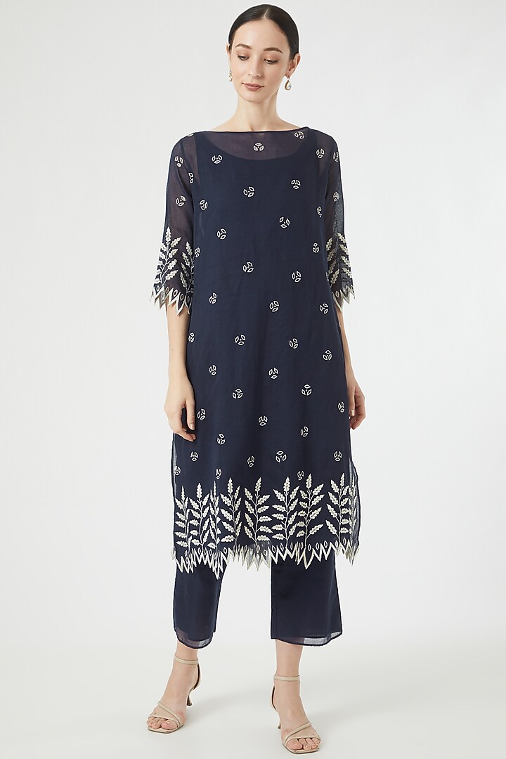 Midnight Blue Cotton Pants by Peachoo at Pernia's Pop Up Shop